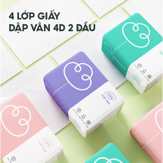 Giấy ăn đa năng Top Gia Thùng 30 gói rút 3 màu Top Gia cao cấp, mềm mịn, an toàn