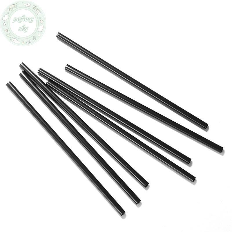 PUSKY 500 Chiếc Ống Hút Cocktail Dùng Một Lần 21 / 13cm Đen Dài Ngắn Tiệc Cưới Supplie VN