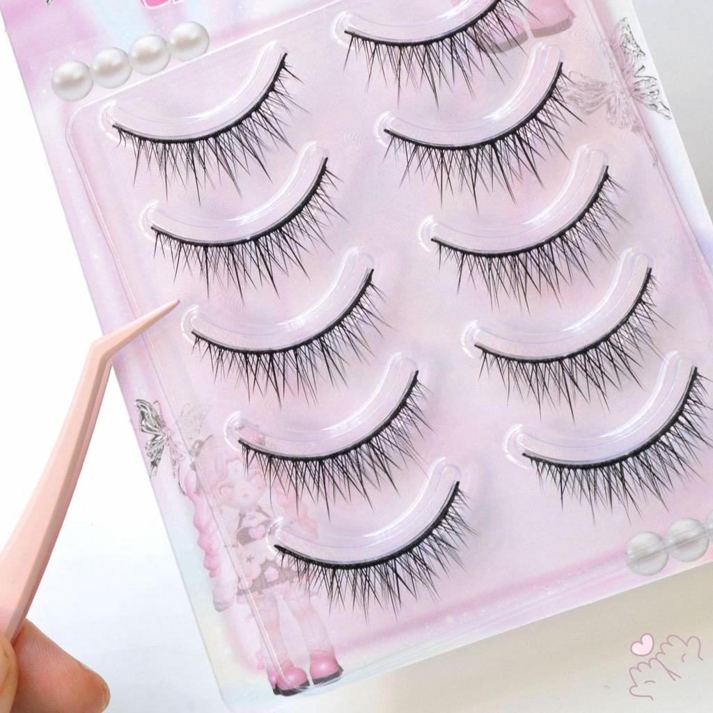 5 Cặp Lông Mi Giả Có Thân Cứng Cho Bé Đôi Mắt Tác Dụng Tự Nhiên COS Trang Điểm