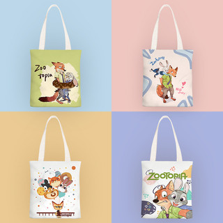 GC2 Zootopia Nhân Vật Hoạt Hình Phổ Biến Túi Xách Vải Cho Nữ Túi Đeo Vai Thời Trang Có Dây Kéo CG2