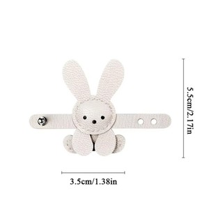 Túi OLVIDO Charm, Mặt dây chuyền túi thỏ hoạt hình bằng da PU, Trang trí túi DIY có thể điều chỉnh màu trơn