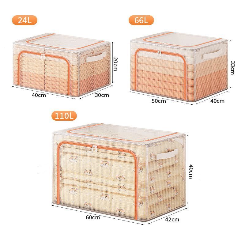 Hộp Đựng Quần Áo, Chăn Màn Khung Thép ENODA HOME, Túi Vải Gấp Gọn Lưu Trữ Quần Áo Dung Tích Lớn HV051