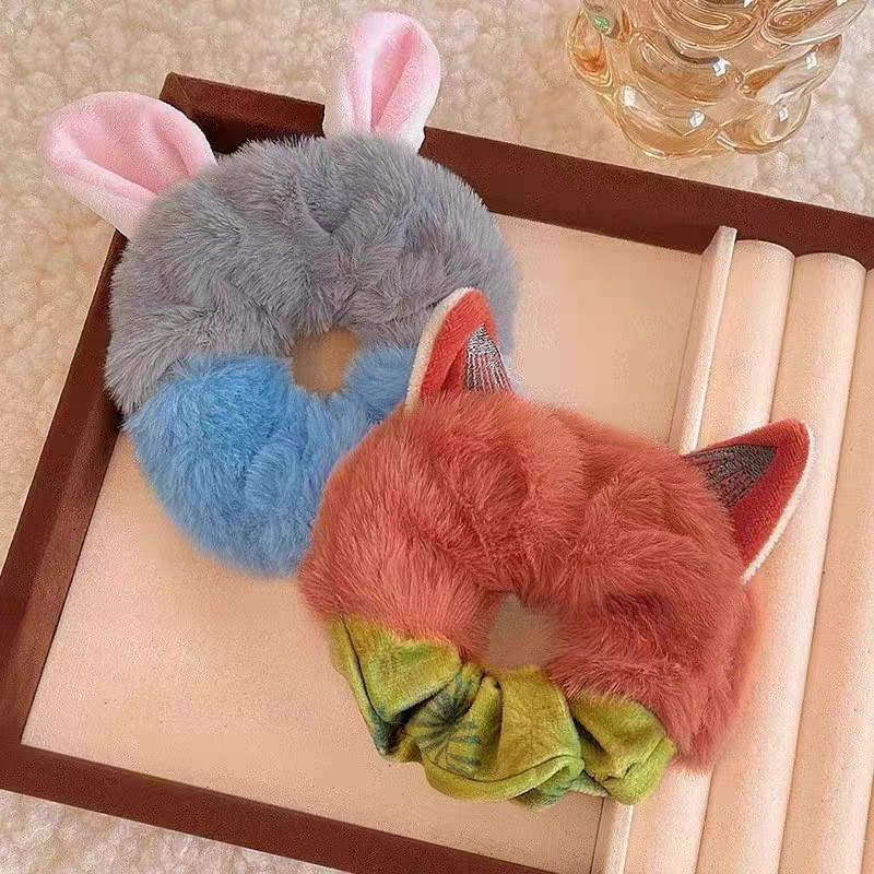 YT4 Zootopia Dây buộc tóc hoạt hình cao cấp Judy Nick Phụ kiện tóc mùa thu đông vòng ruột già