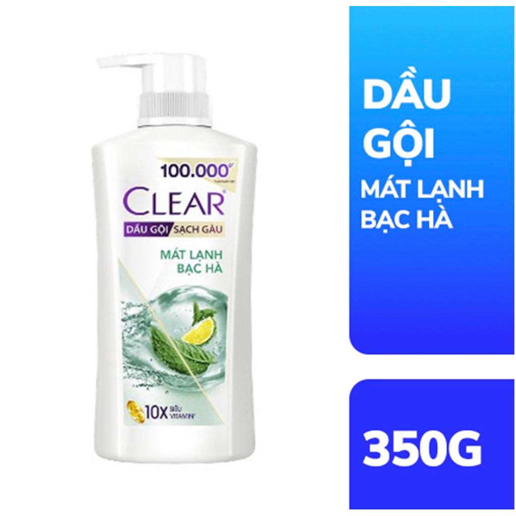 Dầu gội sạch gàu clear bạc hà chai 170g , 340g