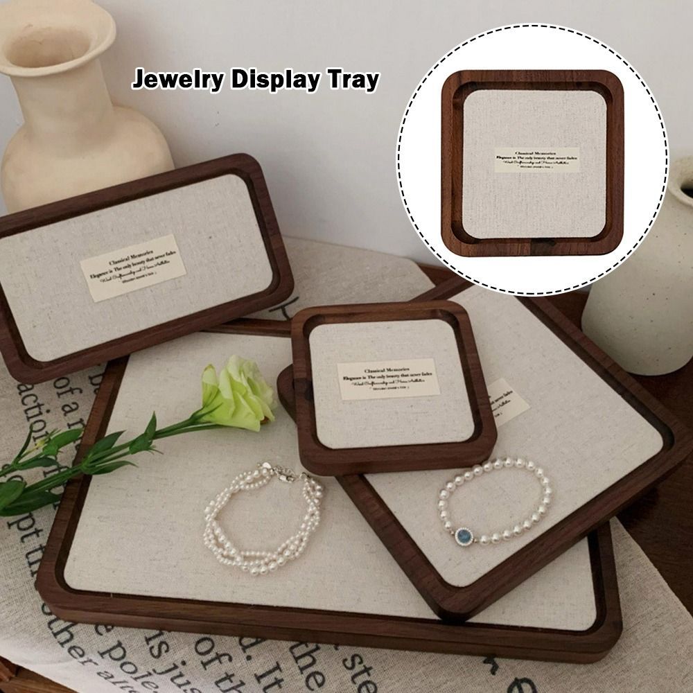 Khay trưng bày trang sức CHEESELY bằng gỗ nguyên khối, phong cách tối giản, màu cổ điển, dùng để vòng cổ