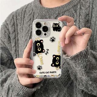 Ốp Điện Thoại Mèo Đen Dễ Thương Cho Samsung Galaxy M32 M21 M21S M14 M13 A22 A22S A21S A20S A16 A15 A14 A13 A12 A11 A04S 4G 5G Vỏ Hoạt Hình Đơn Giản Vỏ Mềm Trong Suốt