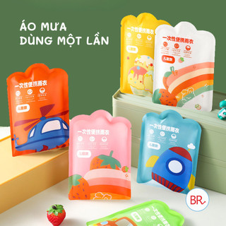 Set 7 Áo Mưa Giấy Siêu Dai Gấp Gọn Tái Sử Dụng, Áo Mưa 1 Lần Cho Trẻ Em Xinh Xắn