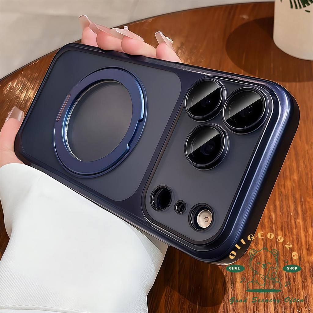 【 Ốp lưng iPhone17 】 Vỏ điện thoại từ tính khung xoay mờ màu cam iphone 17 Pro Max 16 15 14 13 12 cho vỏ iPhone Vỏ cứng PC chống sốc