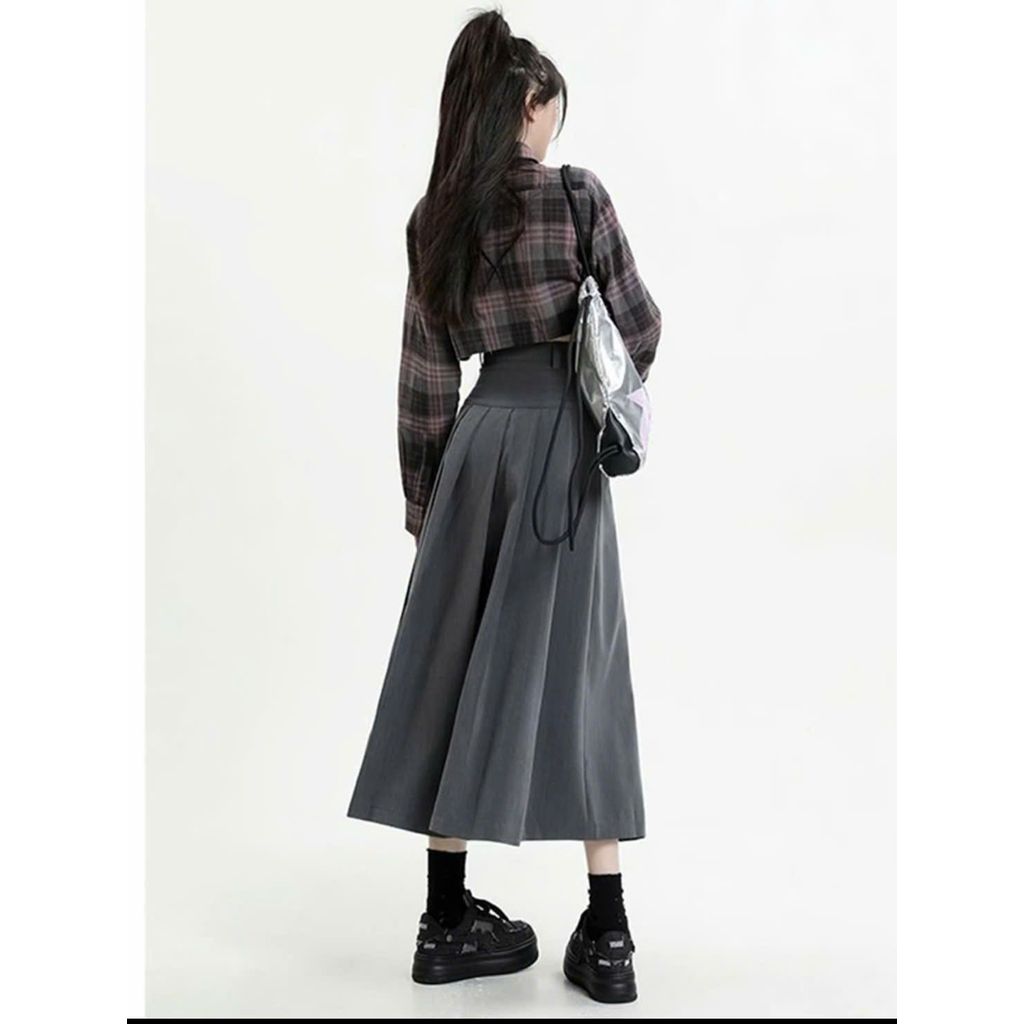 Chân váy dài xếp ly phong cách hàn quốc hot trend dáng dài ~90cm chất vải vitex cao cấp CV04B