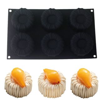 Khuôn sô cô la FURNIGO, Kết cấu cuộn dây hình trụ Khuôn bánh nướng chịu nhiệt, Khuôn bánh Pudding silicon cấp thực phẩm DIY 1 / 6 ô
