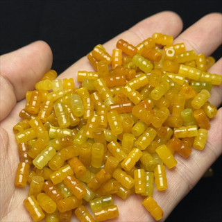 ((10 cái) Hạt ngọc jadeite vàng 5x9 mm đơn lẻ - Phụ kiện để làm vòng tay)
