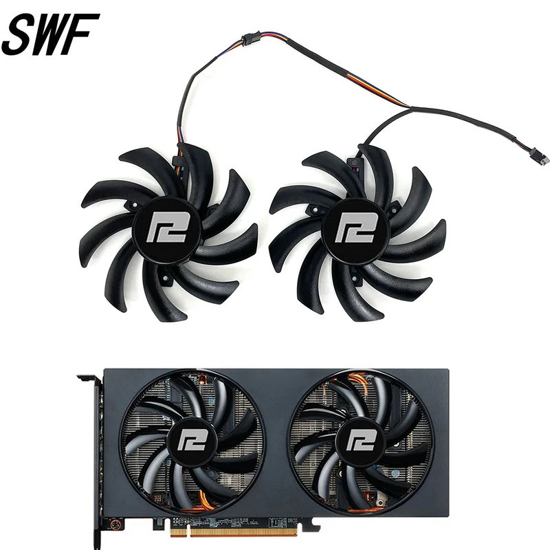 Mới 85mm Quạt Làm Mát Cho Powercolor RX 6700 6650 6600 XT RX 5700 5600 XT V2 Fighter Card Đồ Họa Quạt Làm Mát