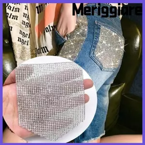 MERIGGIARE Miếng Dán Kim Cương Giả, In Quần Áo DIY Trang Trí Pha Lê Túi Dán, Sang Trọng Kim Cương Giả Bling Jean Đính Vải