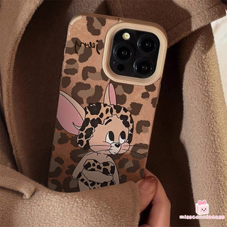 Ốp Lưng Cho Iphone 17 14 16 13 15 12 11 Pro Max Air 14 15 16 Plus X XR XS Max Cool Leopard In Hình Dễ Thương Chuột Jerry Da Lông Vũ Họa Tiết Bao