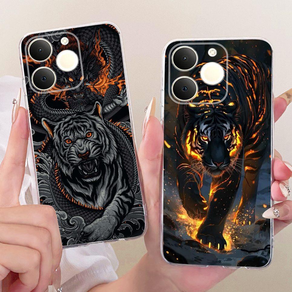 Dành Cho Realme C71 Ấn Độ RMX5313 Ốp Lưng Điện Thoại Realme Note 70 70T Narzo 80 Lite 4G Vỏ Rồng Động Vật Mèo Trong Suốt Silicon Mềm