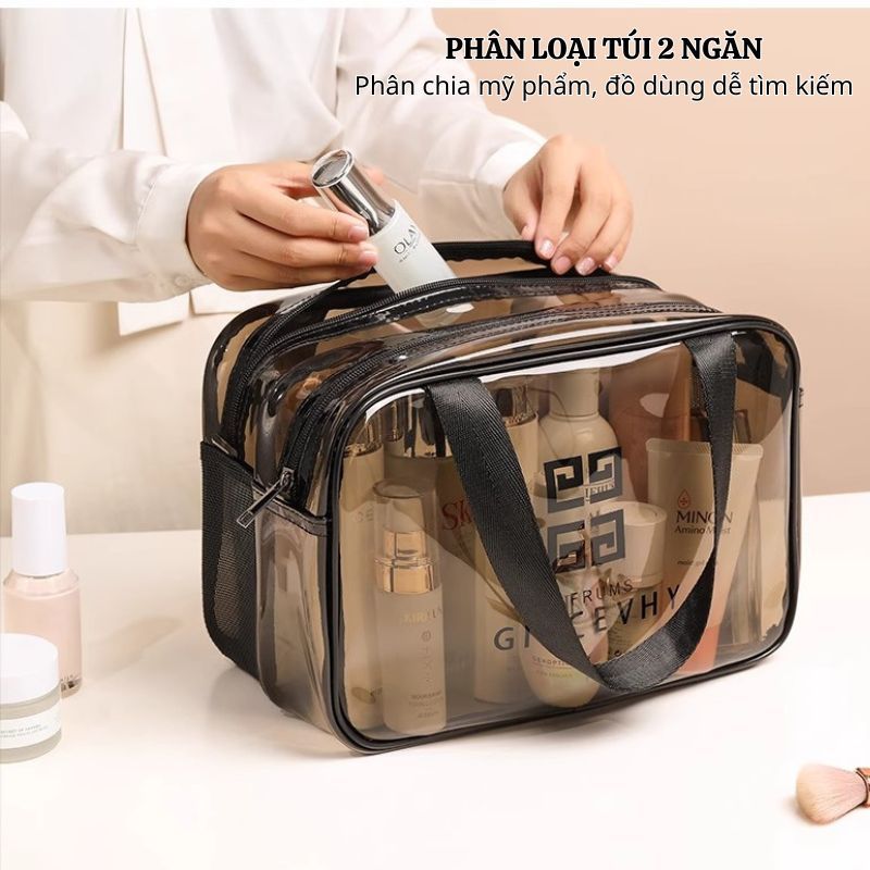 Túi Đựng Mỹ Phẩm Trong Suốt ENODA HOME Cao Cấp, Túi Nhựa PVC Đựng Đồ Trang Điểm Chống Thấm Nước TuiPVC002