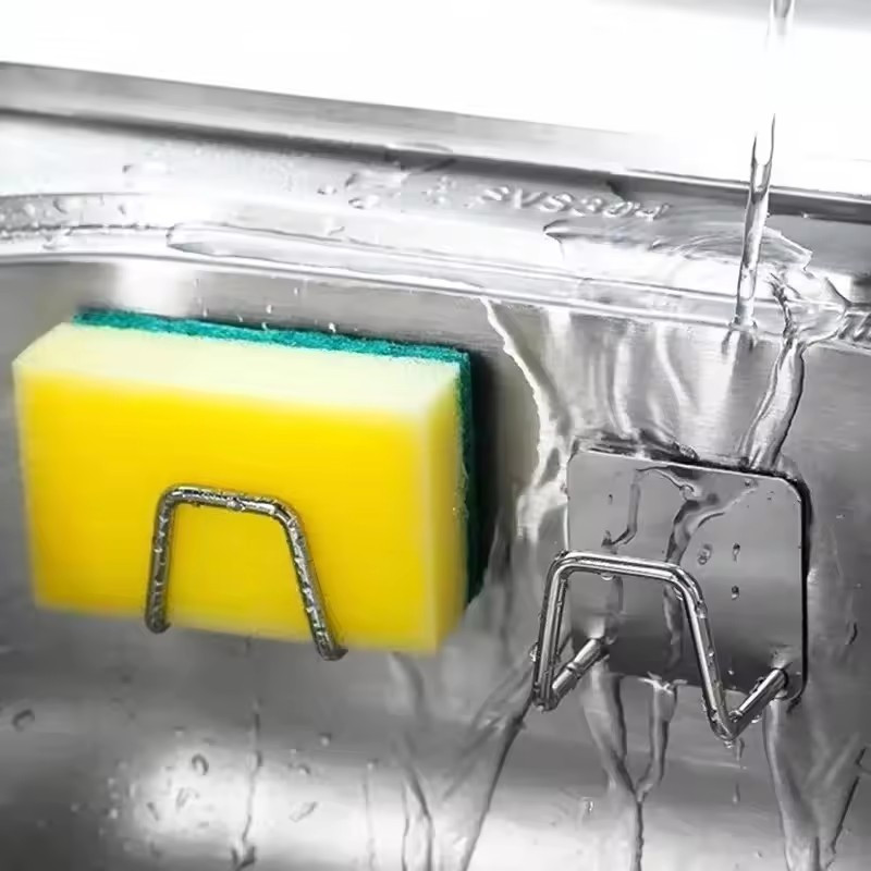 2 / 4 / 6 Cái Giá đỡ miếng bọt biển bồn rửa bằng thép không gỉ / Giá đỡ khô tự dính nhà bếp