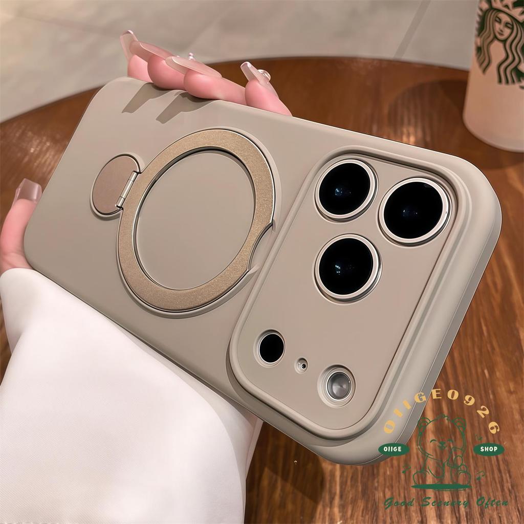 【 Ốp lưng iPhone17 】 Giá đỡ chất lỏng màu Macaroon từ tính Vỏ điện thoại iphone17 Pro Max 16 15 14 13 cho vỏ iPhone Vỏ mềm silicon TPU chống sốc