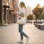 Túi xách YUUKII, Túi đeo vai bằng vải Cotton có thể tái sử dụng, Quà tặng sáng tạo Màu xanh Túi Satchels dung tích lớn Sử dụng hàng ngày