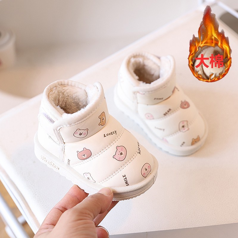 Trẻ Em Giày Bốt Tuyết Cho Bé Tập Đi Giày Hoạt Hình Bé Trai Ấm Áp Bé Gái Giày Cotton Dày Giày Bốt Tuyết 1P3M