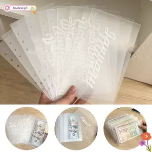 Túi đựng tiền mặt BEABOUT, Album lá rời 12 tháng A6, Sách quản lý tiền mặt trong suốt PP sáng tạo 6 lỗ nạp lại lá rời