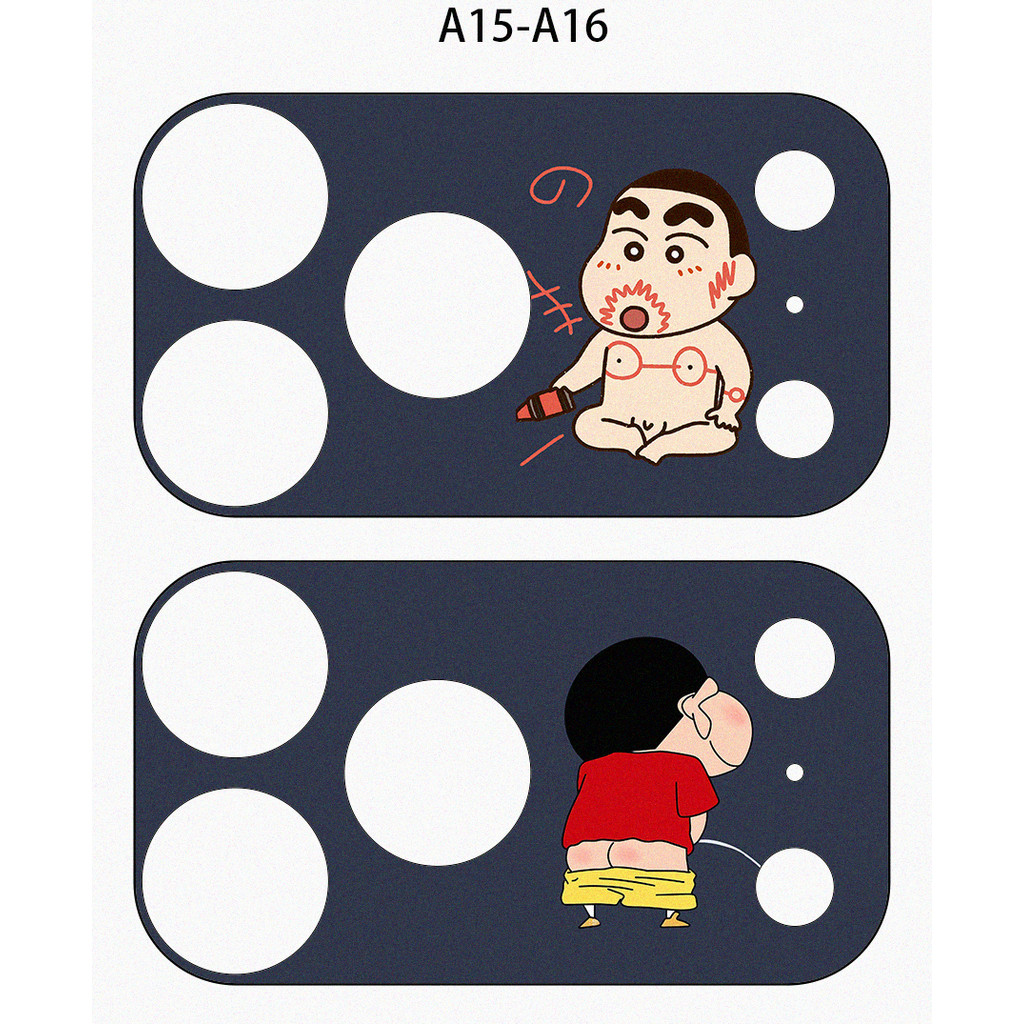 [2 Cái] Dành Cho iPhone 17 Pro / 17 Pro Max DIY Crayon Shin-chan Mềm Mờ Camera Giấy Dán Phim / Bảo Vệ Camera Chống Trầy Xước