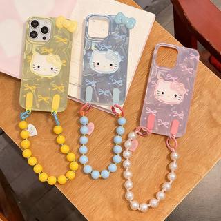 Ốp Lưng Mèo Hello Kitty Đáng Yêu Cho Honor 400 Smart X6C X8C 400 Lite X9C 200 Smart X9D X7D X7C X8B X8B X9B X9A 5G Trái Tim Ripple Bóng Hạt Dây Xích Cô Gái Flash Laser Vỏ Điện Thoại