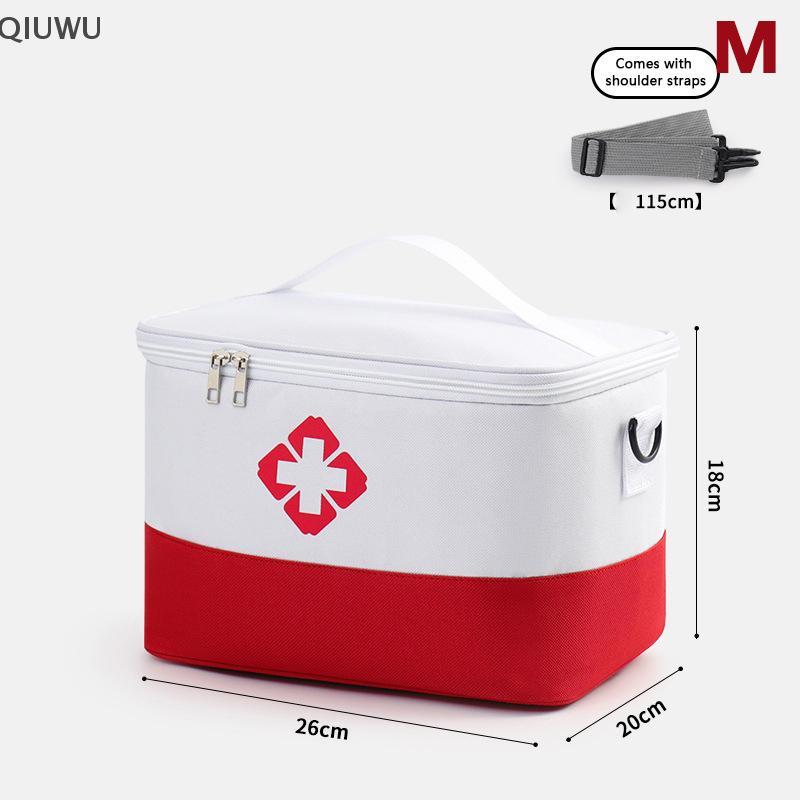 QIUWU Túi đựng thuốc dung tích lớn Bộ dụng cụ y tế di động Bộ sơ cứu tại nhà Túi sinh tồn Túi khẩn cấp cho ô tô.
