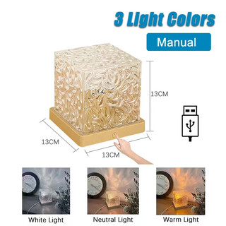 3 / 16 Màu Năng Động Xoay Nước gợn Máy Chiếu Đèn Ngủ Pha Lê Đèn Cho Phòng Ngủ Phòng Khách Thanh Học Cafe Trang Trí Bầu Không Khí