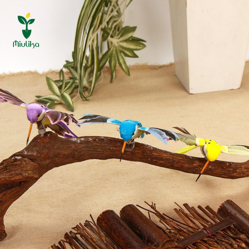 Miulika 6x Mô hình chim ruồi lông vũ giống như thật Chim xốp giả Nhìn thực tế