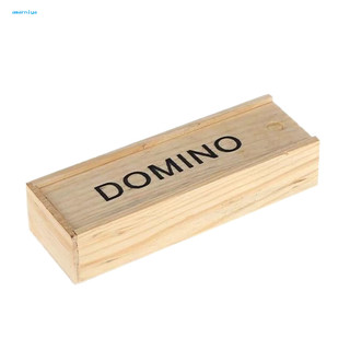 AMAR Black Domino Toy Adults Domino Game 28 chiếc Black Double 6 Dominoes Set kèm hộp lưu trữ bằng gỗ – Trò chơi bảng cổ điển di động dành cho trẻ em Người lớn Tiệc du lịch ban đêm gia đình