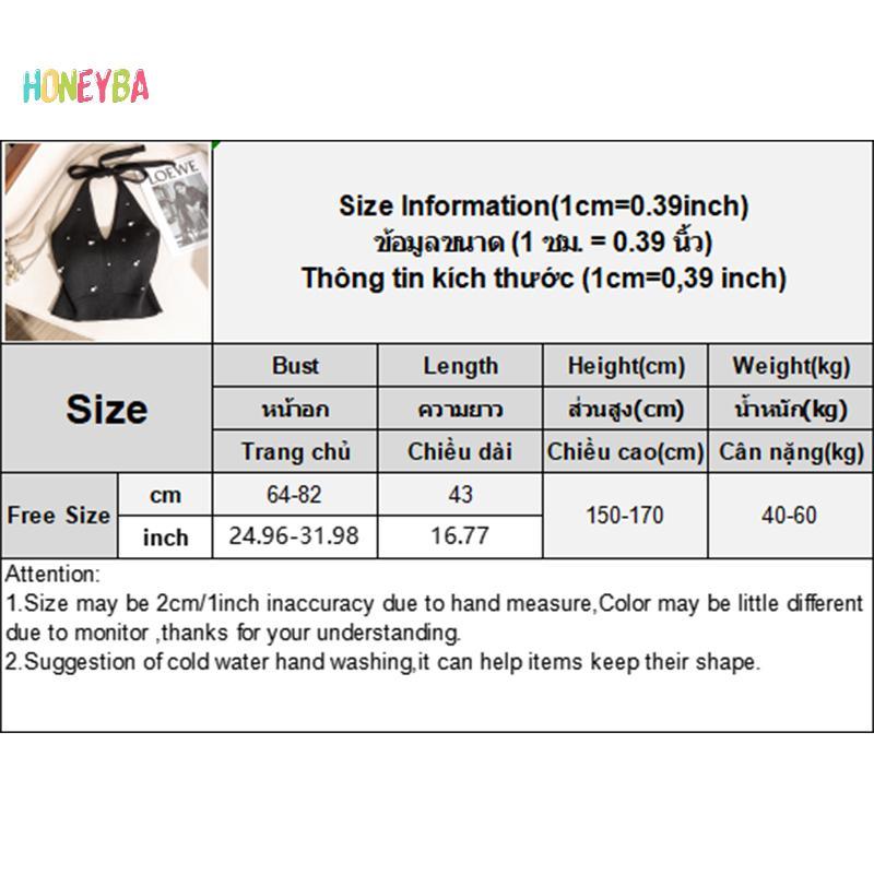 < Honeyba > Áo Vest dệt kim hở lưng đính cườm thời trang kiểu Pháp dành cho nữ