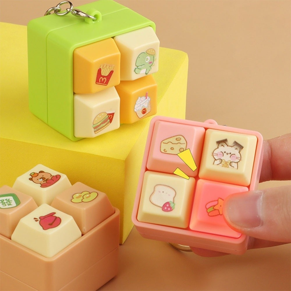 Fidget Móc Khóa Có Âm Thanh, Bàn Phím DIY Keycap Ngón Tay Bàn Phím Mũ, Với Phím Nhạc Nút Giảm Căng Thẳng Clicker Đồ Chơi