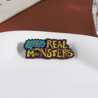Bộ phụ kiện kim loại khắc chữ AAAHH!!! REAL MONSTERS - Heavyweight Pins cho balo và quần áo