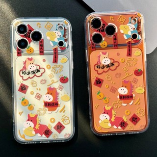 Ốp Điện Thoại Tết Nguyên Đán Ngựa Trung Quốc Cho IPhone 17 16 15 14 13 12 11 Pro MAX Plus 16E Vỏ Mềm Trong Suốt May Mắn Thời Trang Sáng Tạo Silicon TPU Chống Sốc Trong Suốt