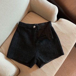 Quần Sooc Dạ Blinh 2 Lớp Phối Nhũ Cạp Cao Tôn Dáng Women