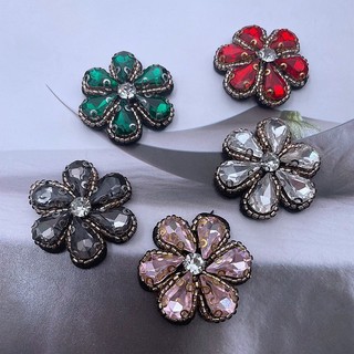 Phụ kiện handmade đính hạt kim cương giả và ngọc trai đơn giản, phù hợp trang trí mũ và giày