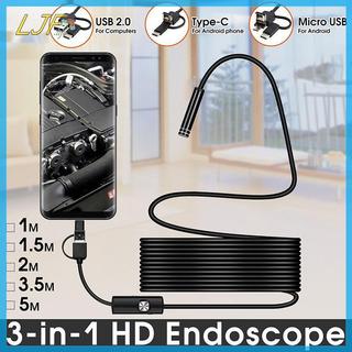 LJF 3 trong 1 USB Type-C Kiểm tra nội soi Borescope 5.5 / 7 / 8mm Ống kính HD Camera IP68 VN