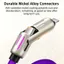 Bán chạy 240W 1M Silicone Dual-Braided với sọc nhẹ Hỗ trợ phát hành cáp sạc nhanh hợp kim kẽm RGB 4 trong 1 15W