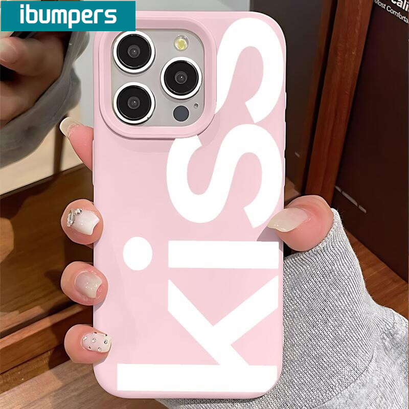 Ibumpers Cá Tính Chữ Cái Tiếng Anh Kiss SEX Ốp Lưng Điện Thoại iPhone 17 Pro Max Vỏ 16 15 14 Plus 13 12 11 Pro Max INS Vỏ Silicon Mềm Đơn Giản