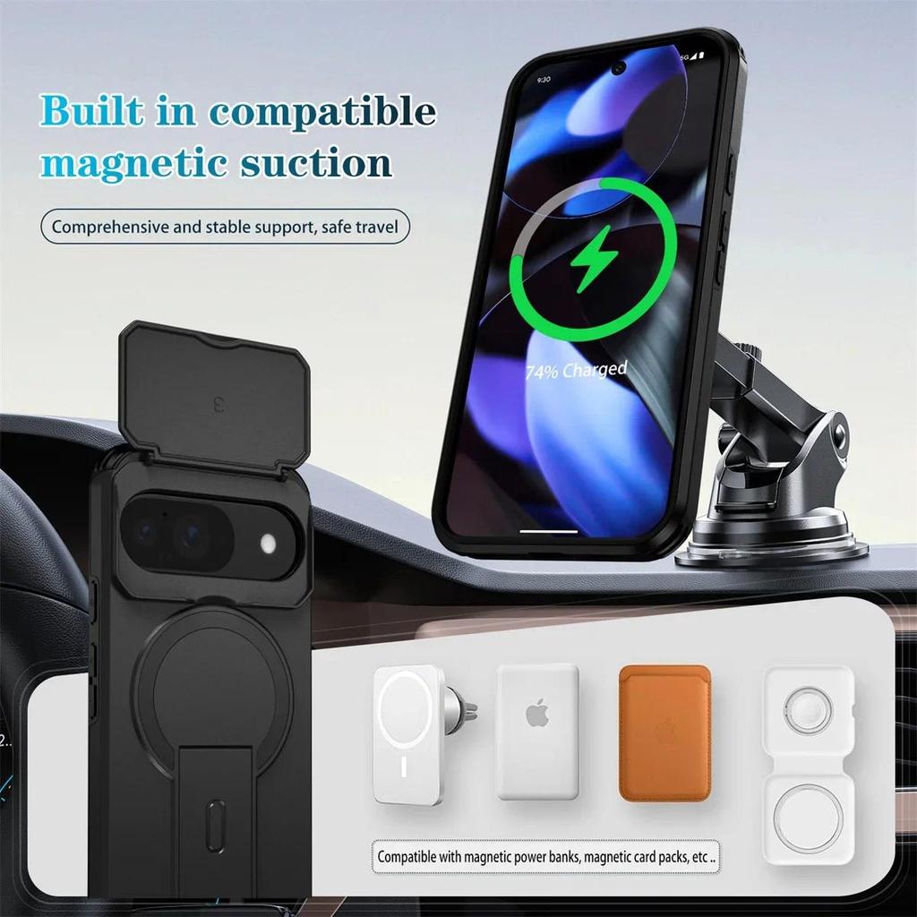 Ốp Điện Thoại Cho Google Pixel 10 9 Pro XL 9A Vỏ Bảo Vệ Chống Sốc Chắc Chắn Sạc Vô Hình Đứng