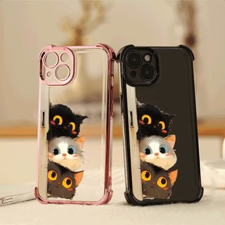 Ốp Điện Thoại Mèo Màu Vui Nhộn Cho OPPO Reno 14 13 12 11 10 Pro 14F 13F 12F 11F 5G Vỏ Trong Suốt Chống Rơi