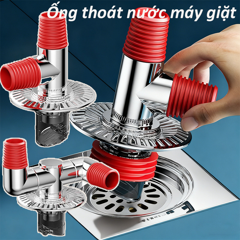 Bộ Đầu Nối Ống Thoát Nước Máy Giặt, Bộ chia ba đường，Ngăn mùi hôi, Chống tràn nước, Chặn côn trùng