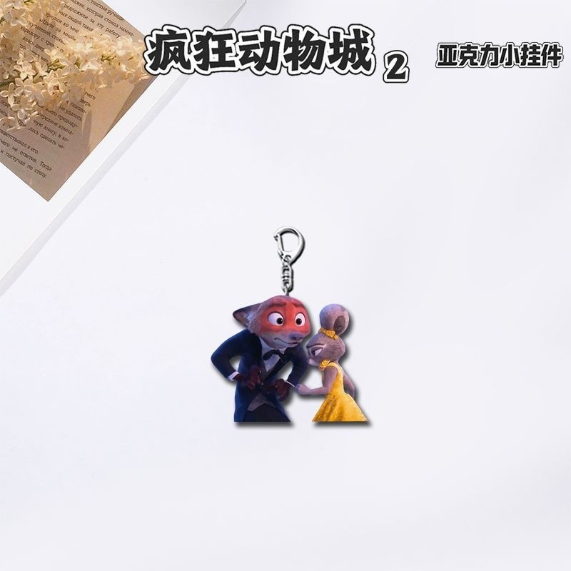 Động Vật Điên Nick Judy Móc Khóa Hai Mặt Acrylic Giá Trị Cao Schoolbag Mặt Dây Chuyền Dễ Thương Quà Tặng Hàng Hóa 6B7G