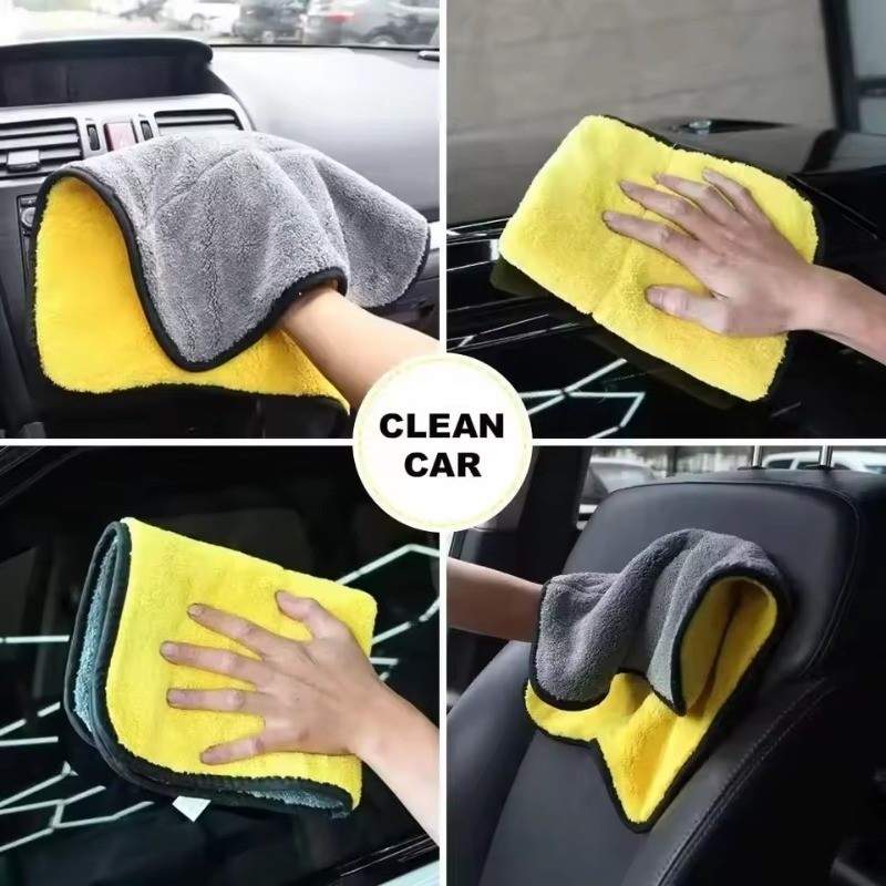 5 Khăn lau xe hai mặt dày dặn / Khăn lau ô tô sợi nhỏ