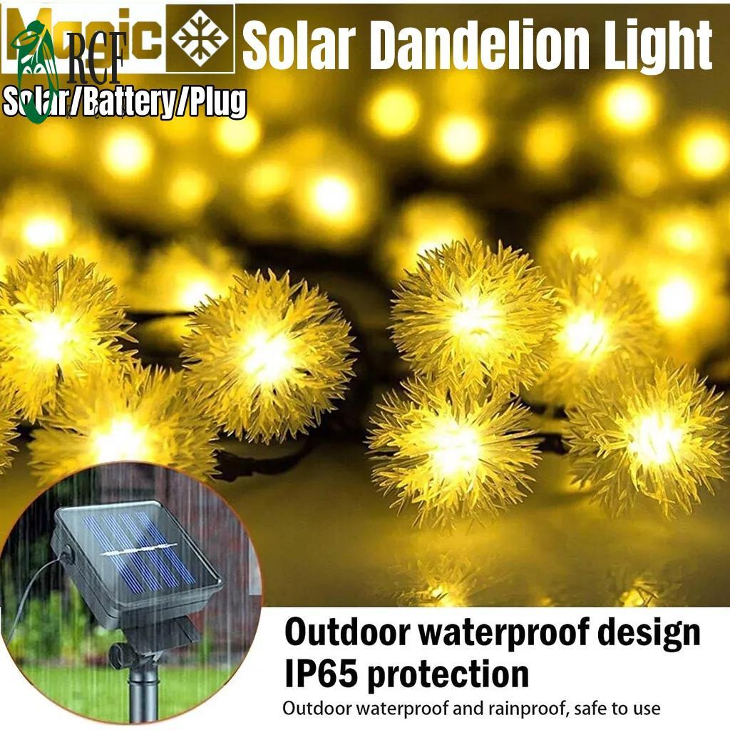 Đèn dây bồ công anh năng lượng mặt trời 1,5M 10LED Trang trí tiệc sân vườn Giáng sinh ngoài trời chống nước