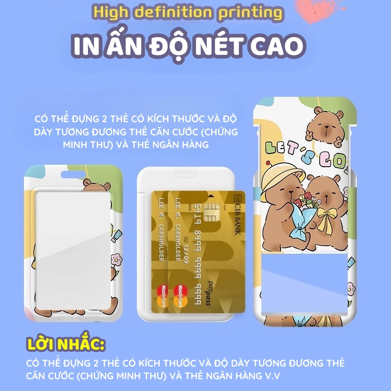 Bao Đựng Thẻ & Dây Đeo Thẻ Học Sinh Cute – Thiết Kế Hoạt Hình Xinh Xắn, Phù Hợp Đi Học & Đi Làm