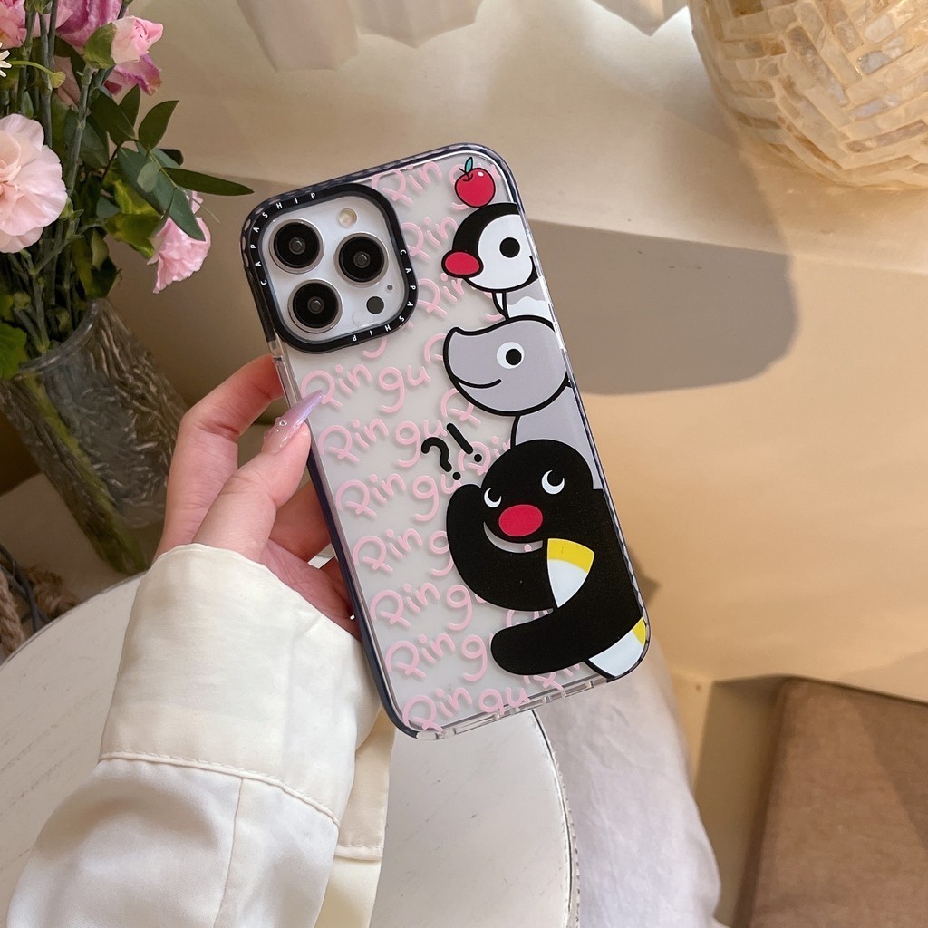CAPASHIP Pingu Designer Vỏ mềm hoạt hình gia đình chim cánh cụt dễ thương Vỏ tương thích cho iPhone 17 Pro Max Air Plus 16 / 15 / 14 / 13 / 12 / 11 / XR / X / XS / SE / 8 / 7 / 6