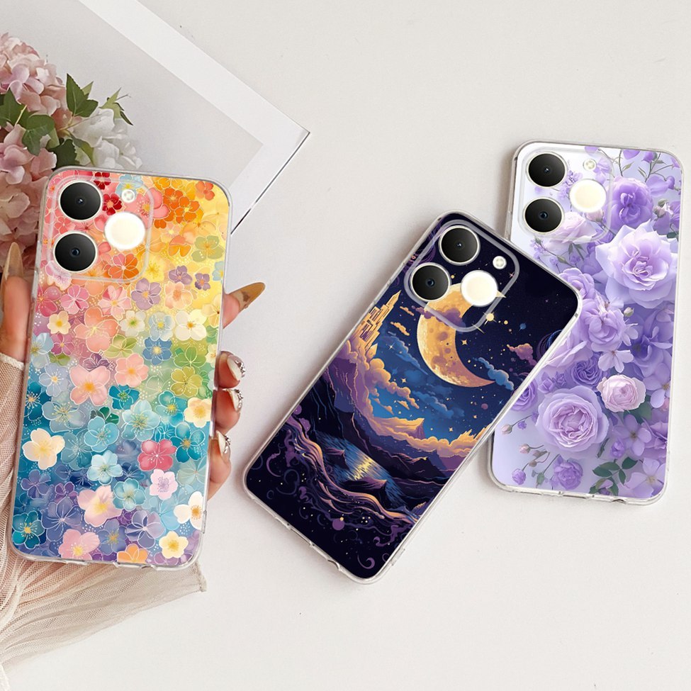 Rõ ràng ​​​​​​​Dành Cho Realme Note70T RMX5133 Dành Cho Realme Note 70 Vỏ Bướm Thời Trang Mèo Dễ Thương Sơn Thoáng Mát Vỏ Điện Thoại Mềm