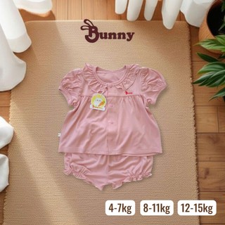 Bộ bánh bèo tay phồng bé gái dễ thương Bunnybaby chất thun lạnh ice cool mềm mát mịn cho bé 4-15kg